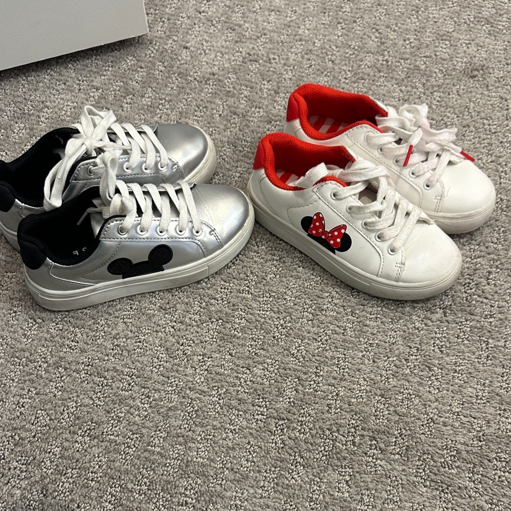 Disney Kids Sneakers - White, Red, and Silver